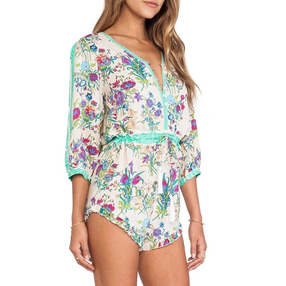 Spell & The Gypsy Teal Floral Gypsy Romper - Picture 2 of 14